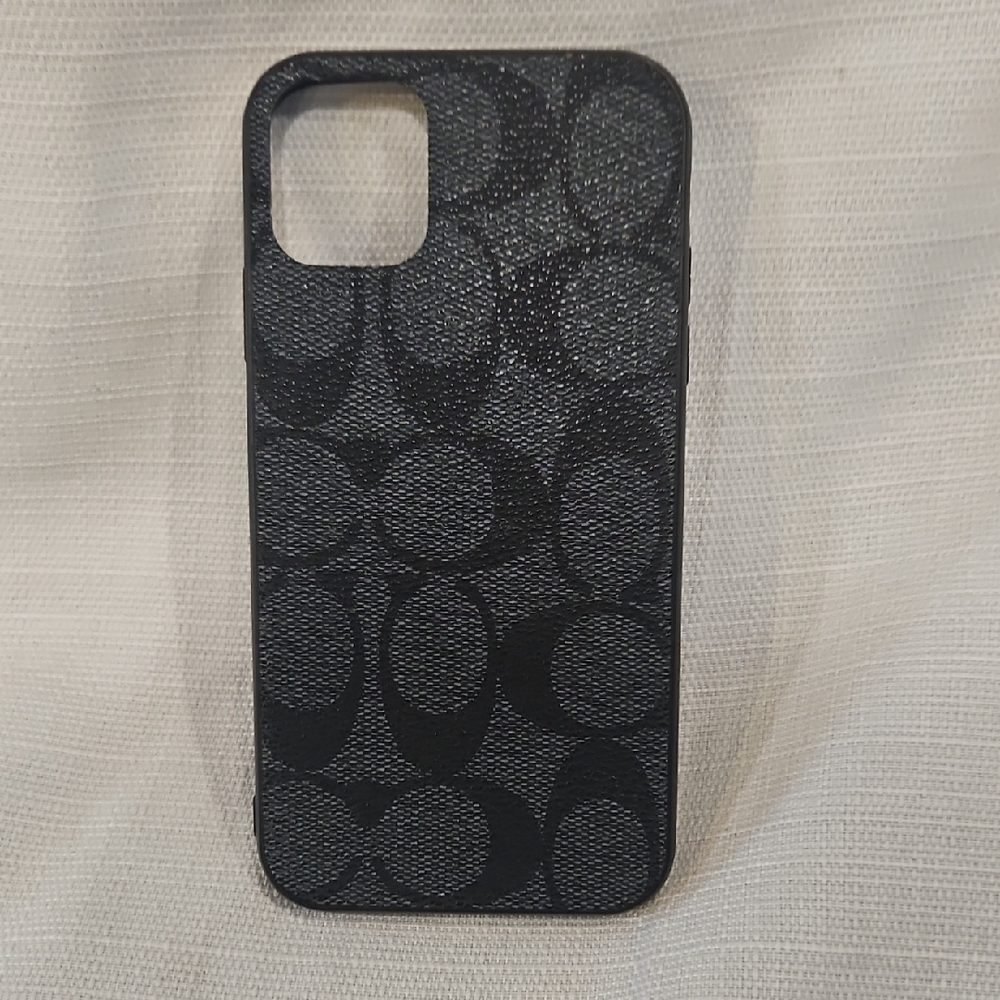 Coach Black Signature Monogram iPhone Case
